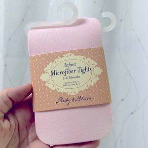 NWT Ruby & Bloom | infant microfiber tights in pink fairytale / size 0-6 months